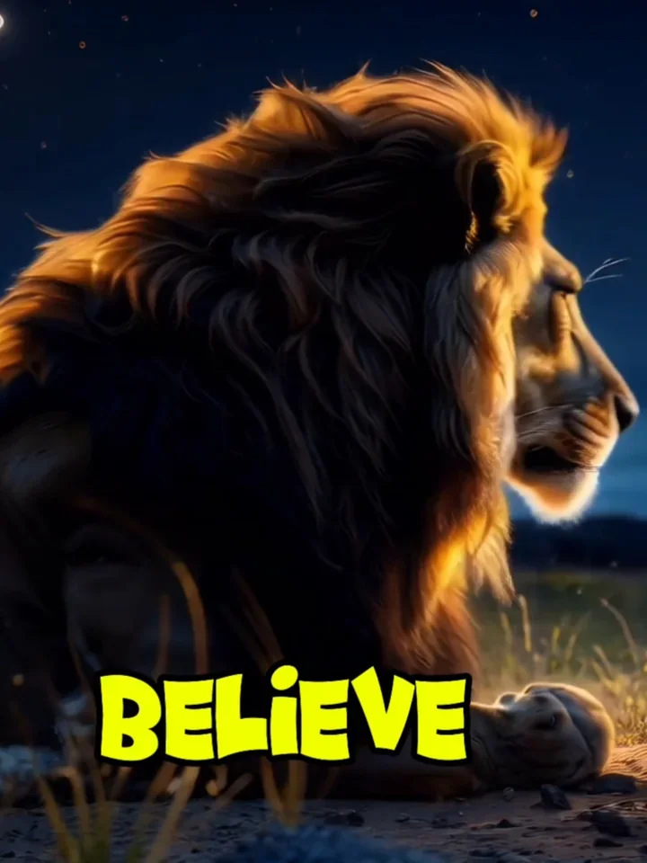 A lion in profile above the word Believe.