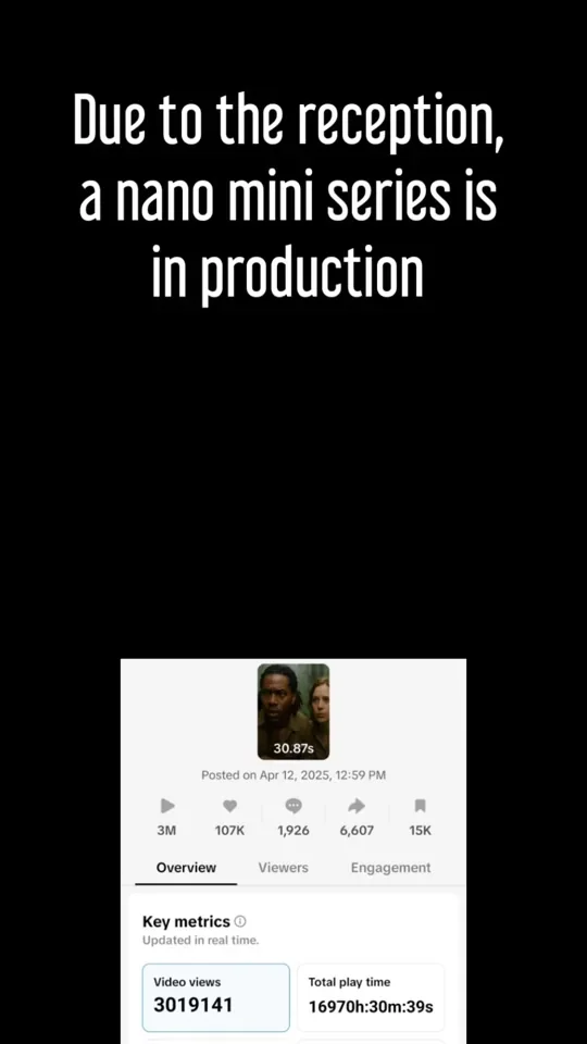 A mini-series production announcement above an account screenshot.